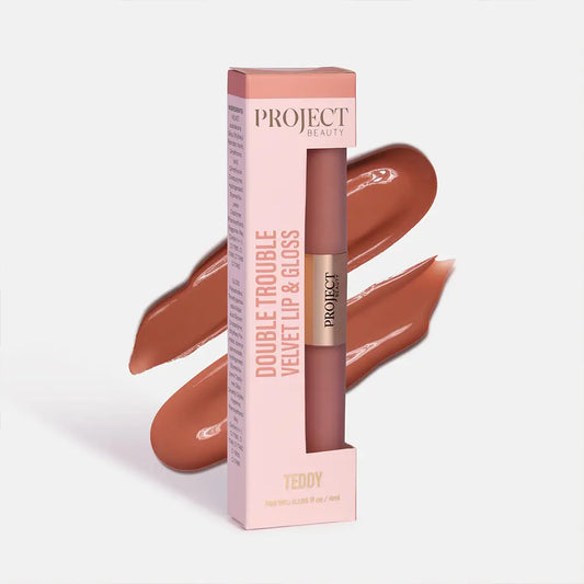 Double Trouble Velvet Lip & Gloss - Teddy (4ml)